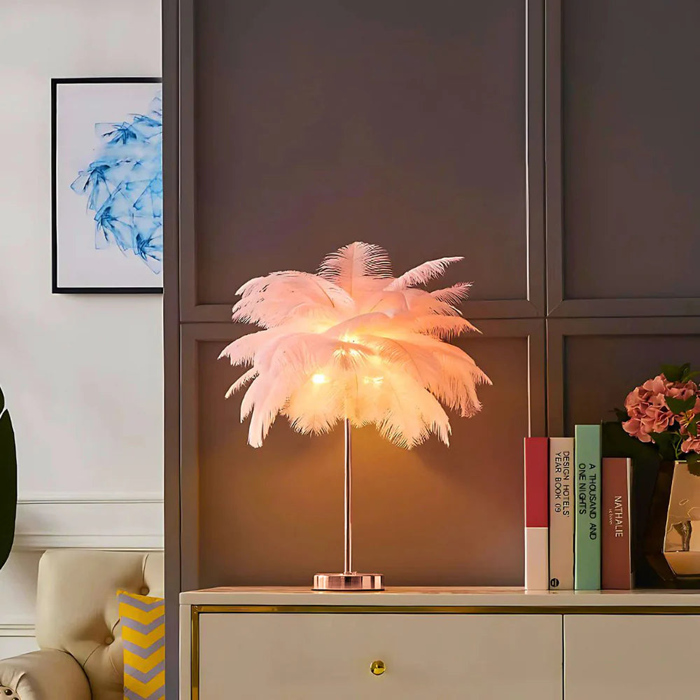 Lampe Arbre à Plumes LED avec Télécommande