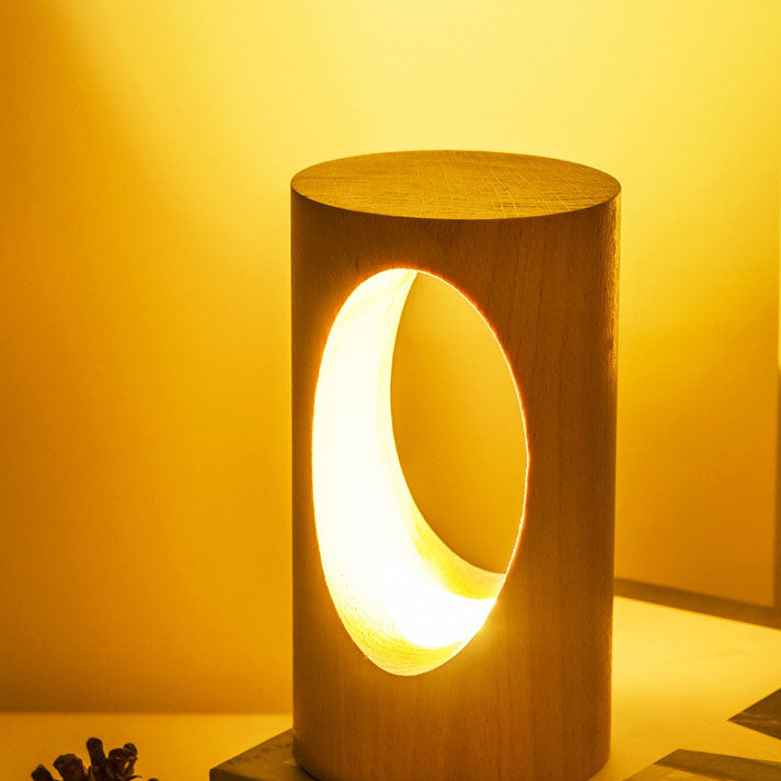 Lampe LED Rectangle Bois USB – Design Japonais Naturel