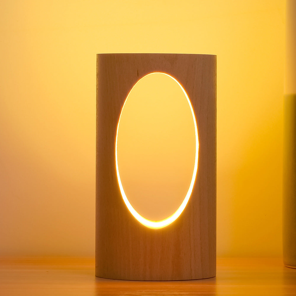 Lampe LED Rectangle Bois USB – Design Japonais Naturel