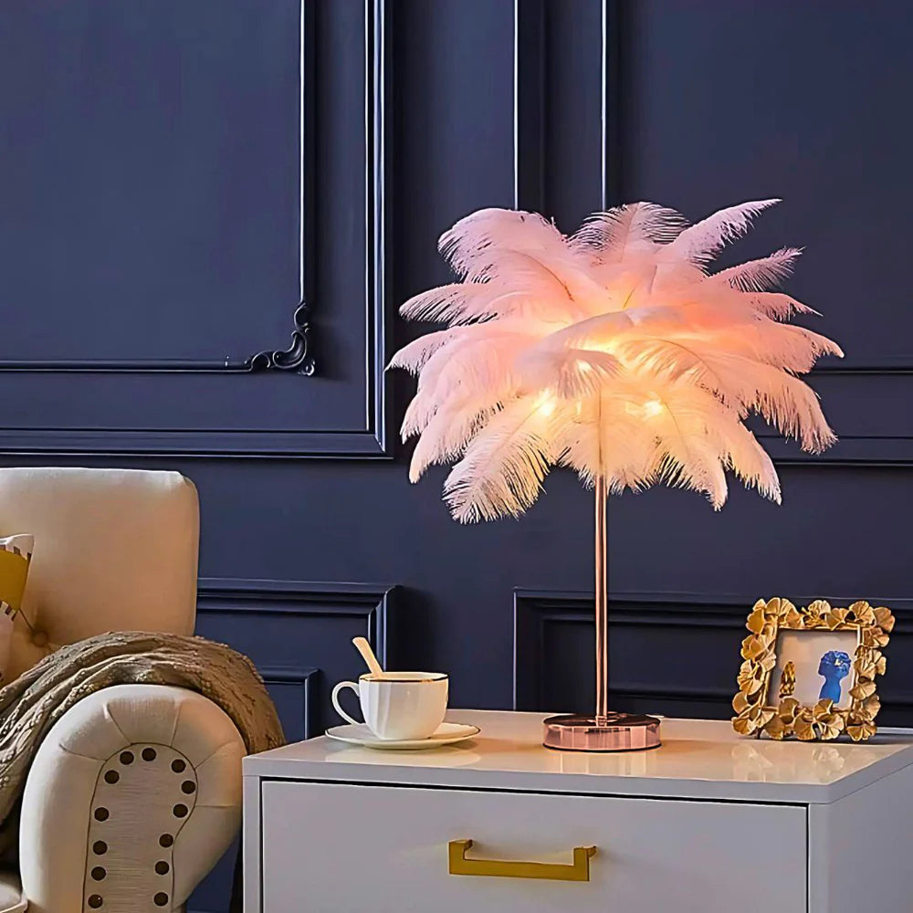 Lampe Arbre à Plumes LED avec Télécommande
