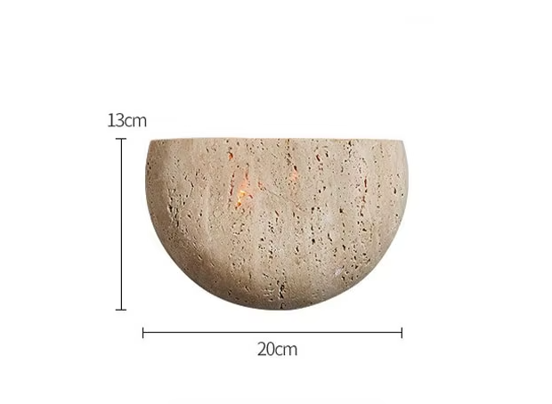 Applique Murale LED Demi-Lune en Pierre – Wabi-Sabi
