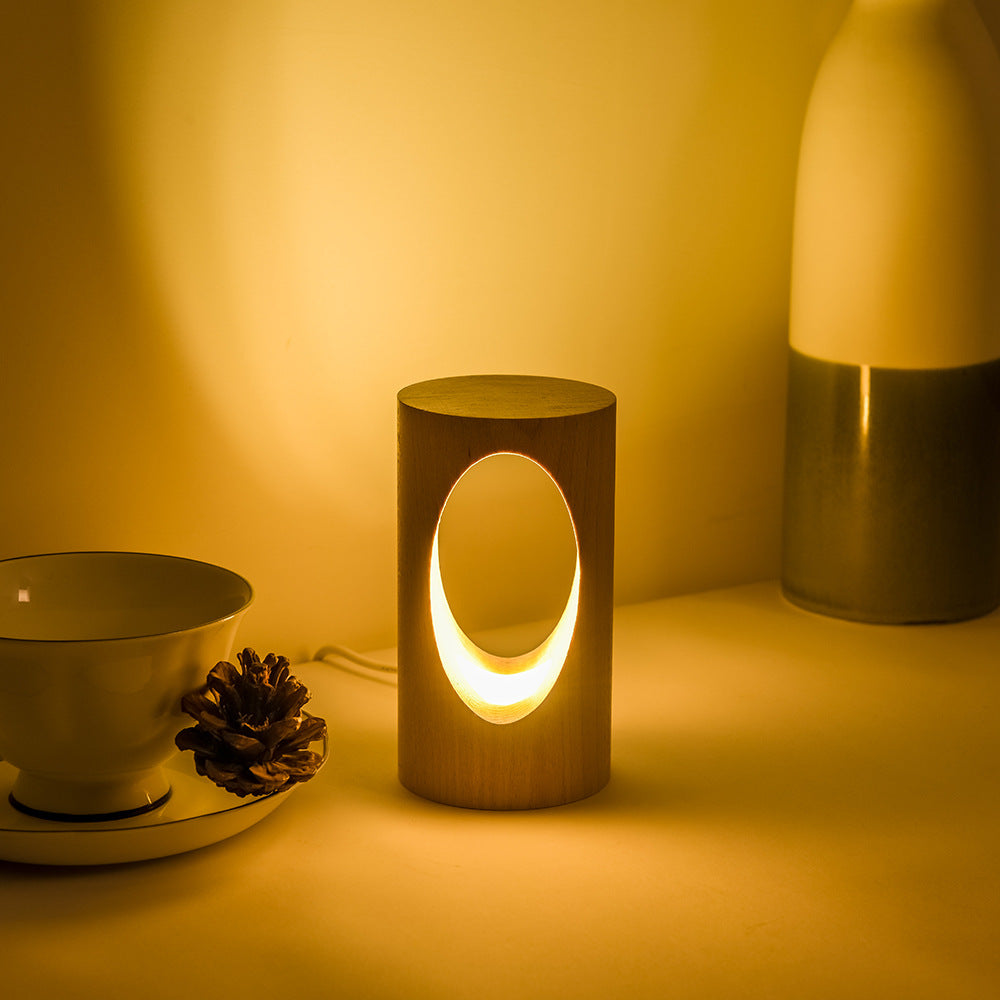 Lampe LED Rectangle Bois USB – Design Japonais Naturel