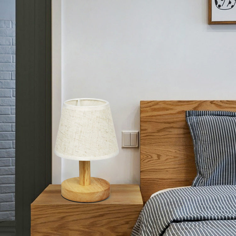Lampe LED en Bois Tissu Scandinave – 3W Douce Lumière