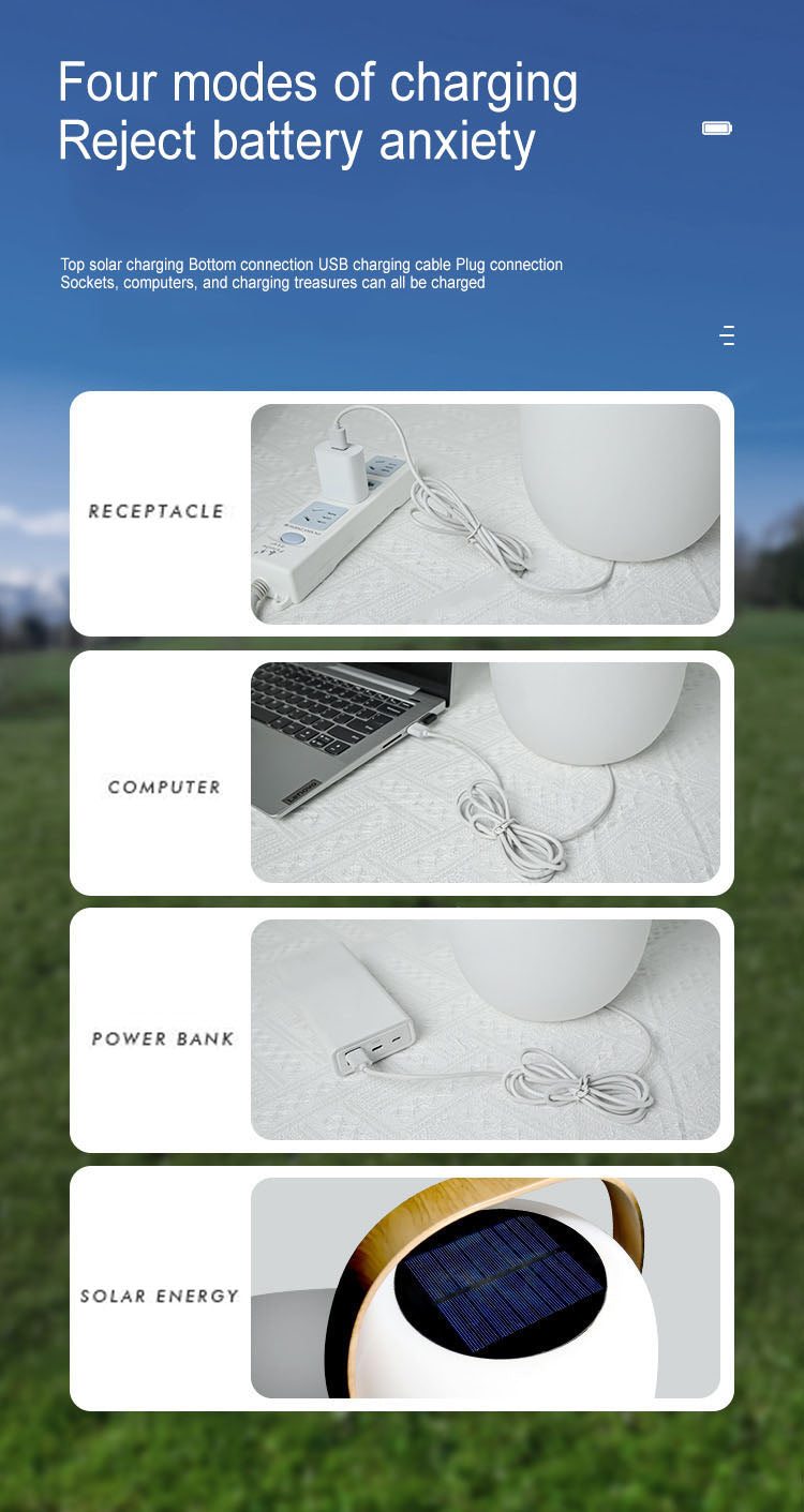 Lampe LED Solaire Portable Étanche Panier Extérieur