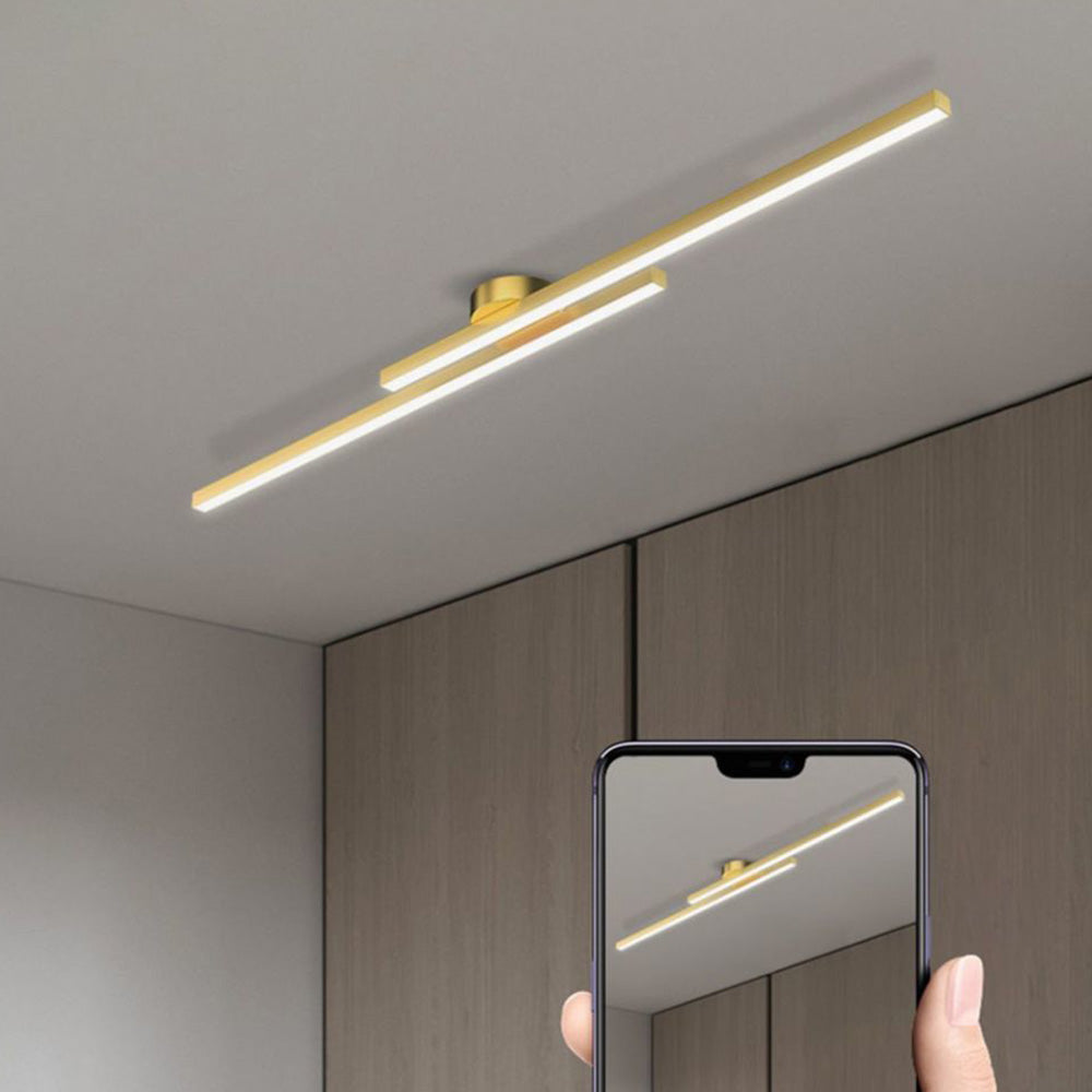 Plafonnier LED Moderne Aluminium Barre Semi-Encastré