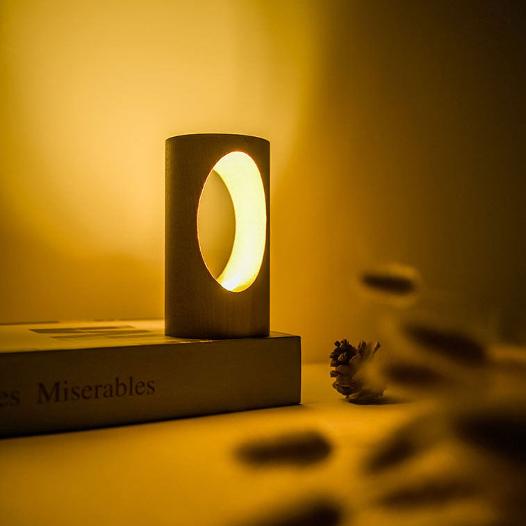 Lampe LED Rectangle Bois USB – Design Japonais Naturel