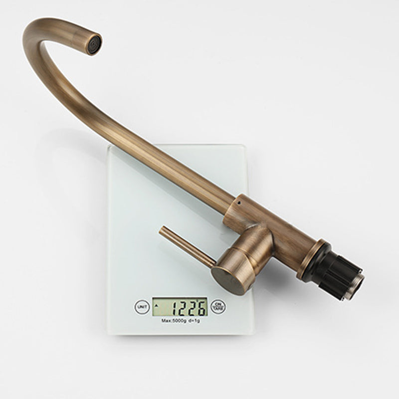 Mitigeur Cuisine, Laiton, Bec Pivotant 360°, Bronze Antique