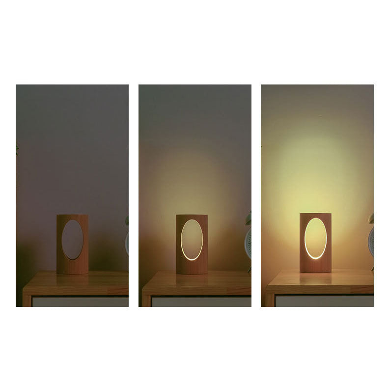 Lampe LED Rectangle Bois USB – Design Japonais Naturel