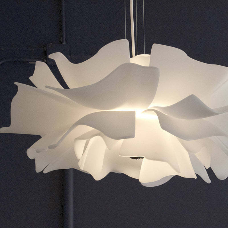 Suspension Moderne Métal Blanc Forme Fleur