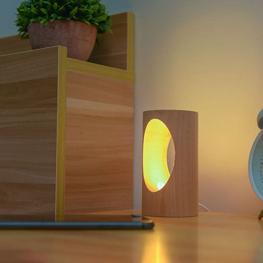 Lampe LED Rectangle Bois USB – Design Japonais Naturel