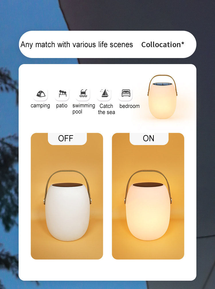 Lampe LED Solaire Portable Étanche Panier Extérieur