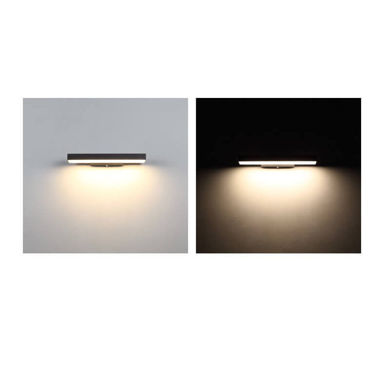Applique Murale LED Extérieure Plate Rectangulaire – Moderne, Étanche avec Capteur
