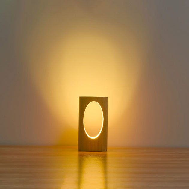 Lampe LED Rectangle Bois USB – Design Japonais Naturel