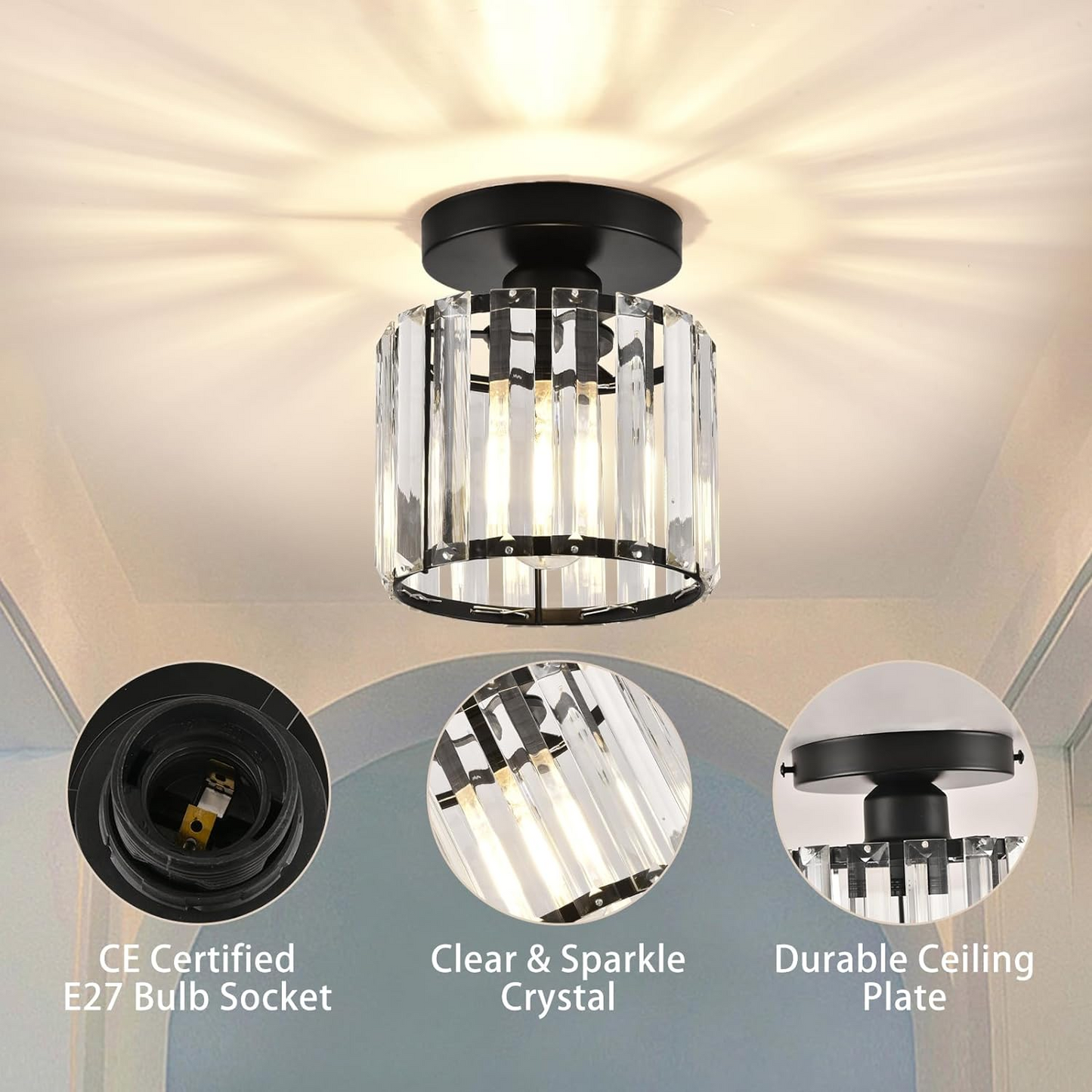Plafonnier Moderne 1 Lumière | Éclairage Élégant pour Couloir