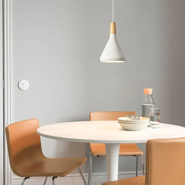 Suspension Métallique Conique Style Macaron – Couleurs Vives et Élégance Moderne
