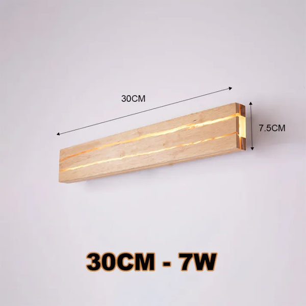 Applique Murale Fissurée en Bois – Design Naturel et Éclairage Moderne
