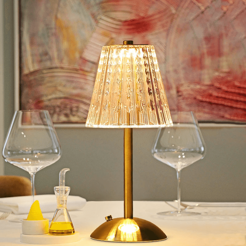 Lampe de Table Sans Fil LED Vintage – Rechargeable & Tactile avec Intensité Réglable