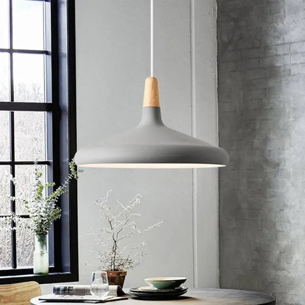 Suspension Métallique Conique Style Macaron – Couleurs Vives et Élégance Moderne