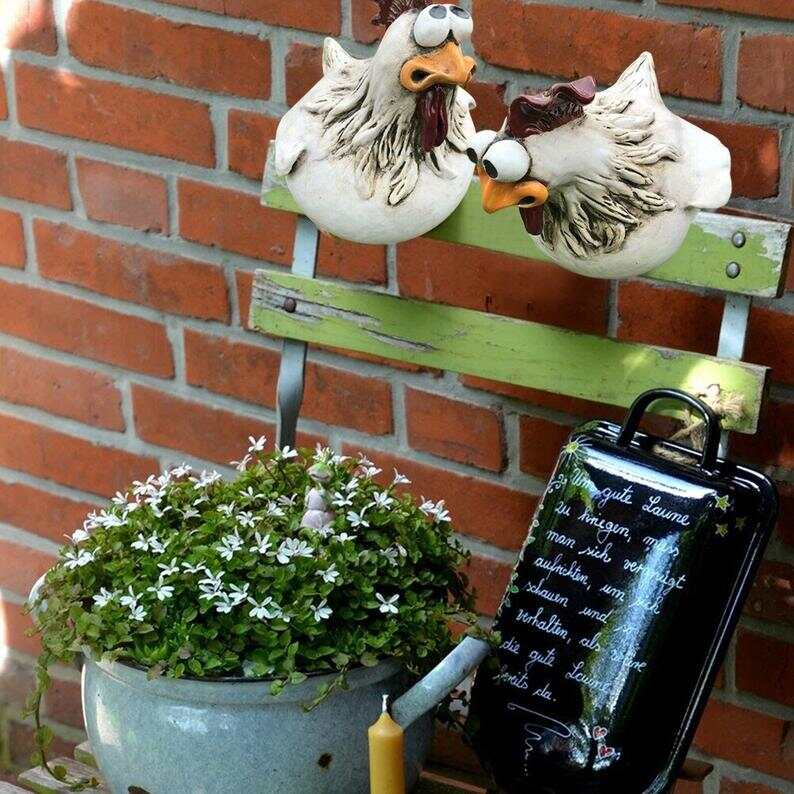 Statue Poule Résine Extérieure – Déco de Jardin Originale et Résistante