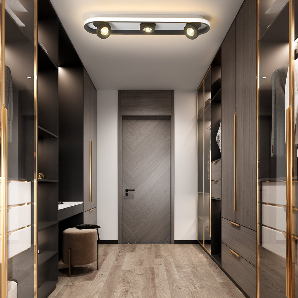 Plafonnier LED rectangulaire arrondi – Éclairage Moderne et Ajustable pour Couloirs, Séjours et Salles de Bain