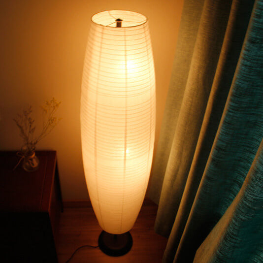 Lampadaire Colonne Papier Riz Style Nordique – 2 Ampoules