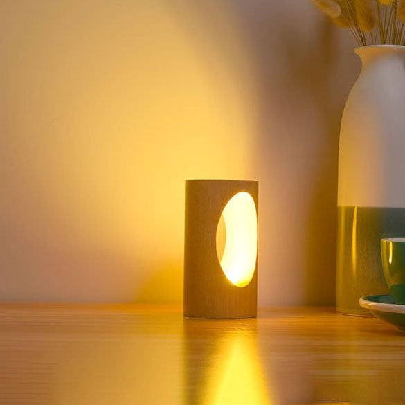 Lampe LED Rectangle Bois USB – Design Japonais Naturel