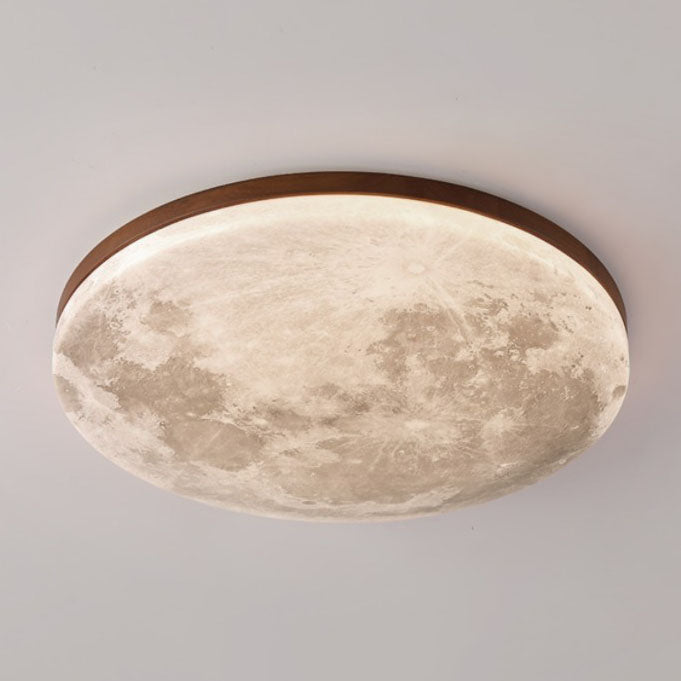 Plafonnier LED Rond Nordic Minimaliste | Lampe en Acrylique Forme Lune, Monture Encastrée