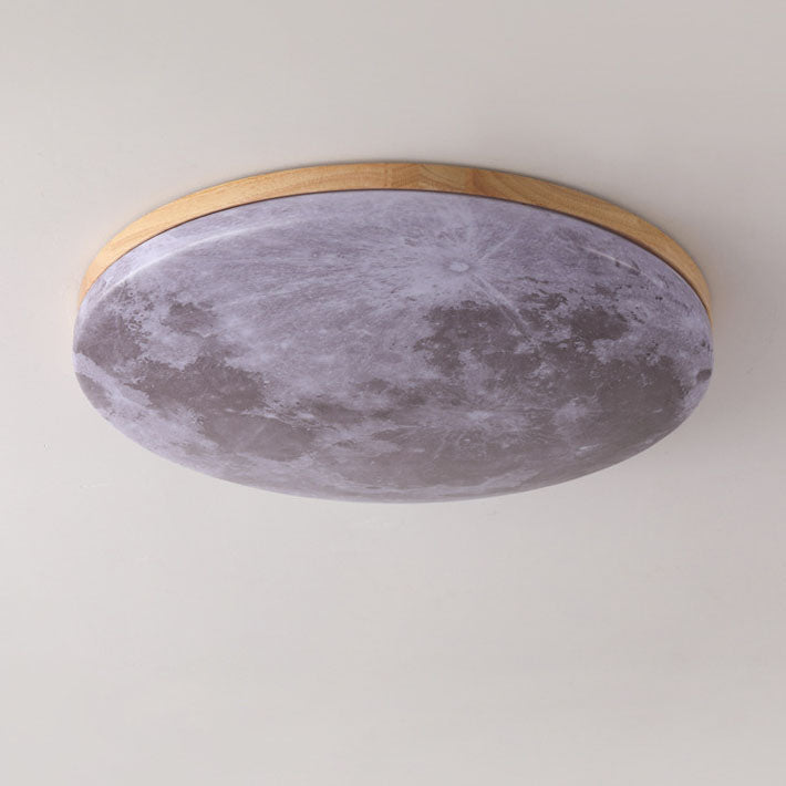 Plafonnier LED Rond Nordic Minimaliste | Lampe en Acrylique Forme Lune, Monture Encastrée