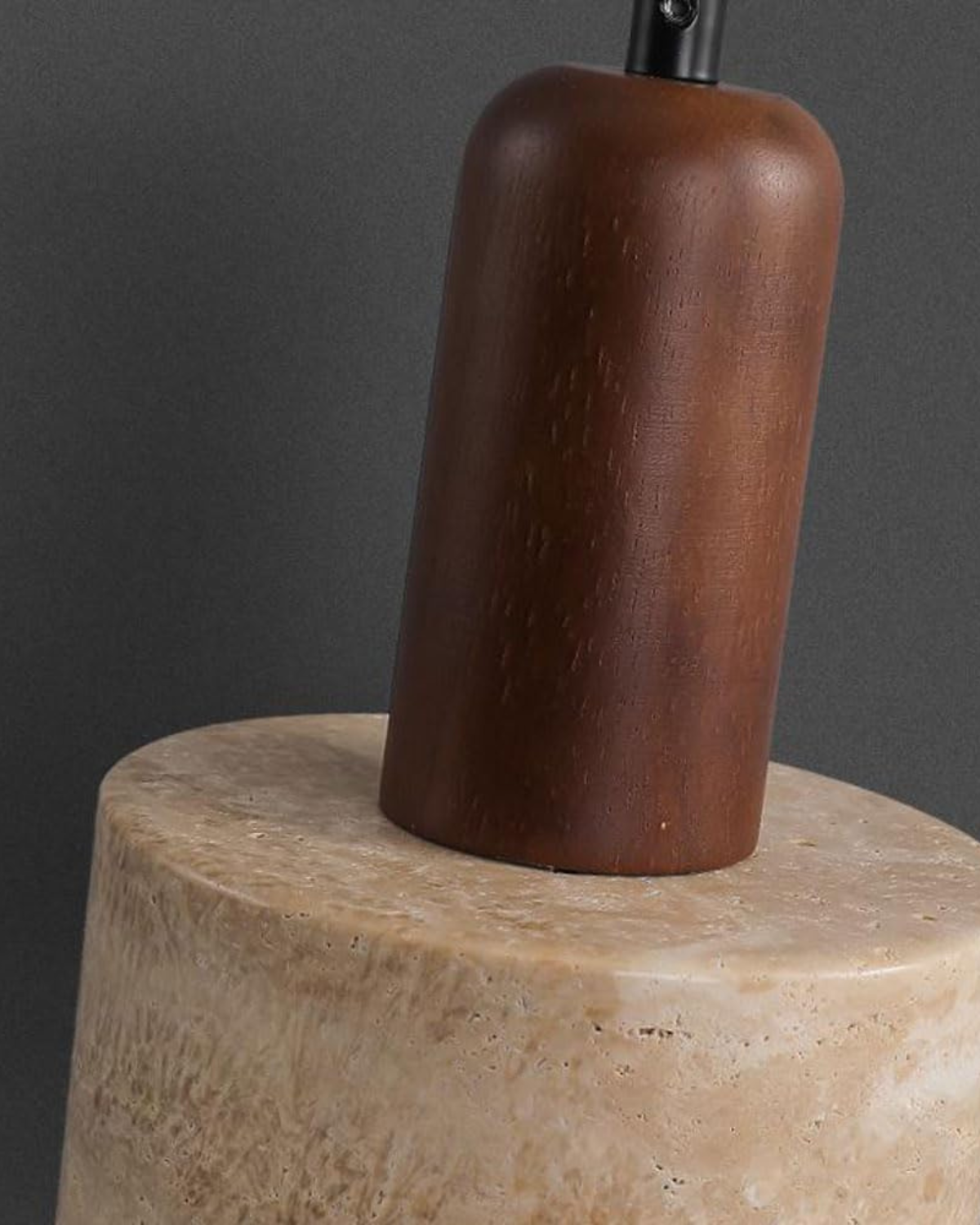 Suspension en Travertin Naturel, Design Minimaliste, E27