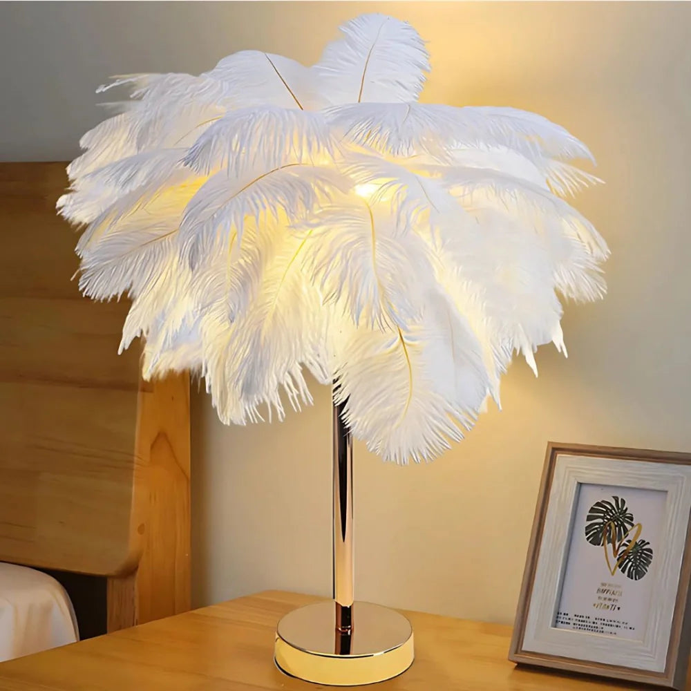 Lampe Arbre à Plumes LED avec Télécommande