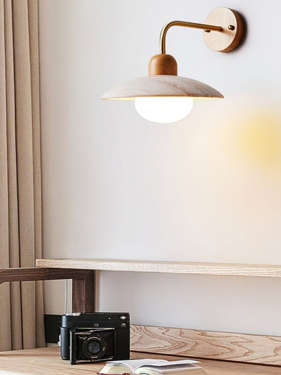 Applique Murale Moderne en Travertin – Design Disque Minimaliste
