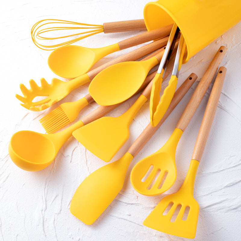 Ensemble 12 Ustensiles Cuisine, Silicone Résistant Chaleur, Sans BPA