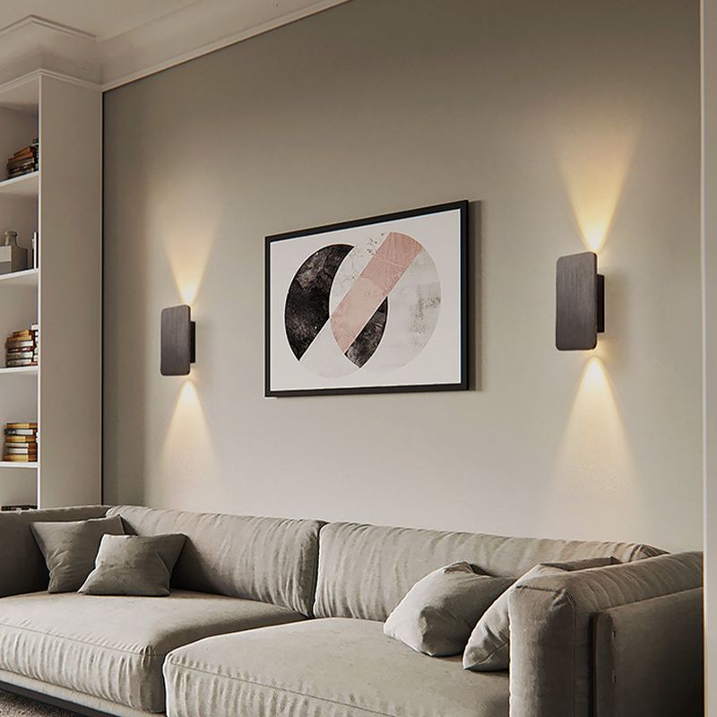 RectangularGlow – Applique Murale LED Postmoderne en Aluminium Doré pour Couloir ou Salon