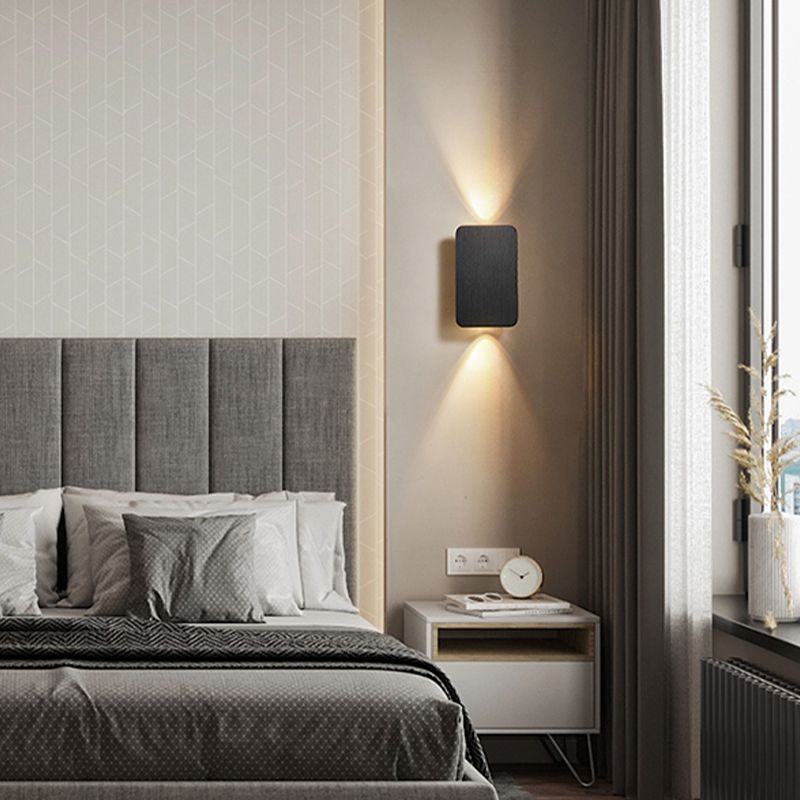 RectangularGlow – Applique Murale LED Postmoderne en Aluminium Doré pour Couloir ou Salon