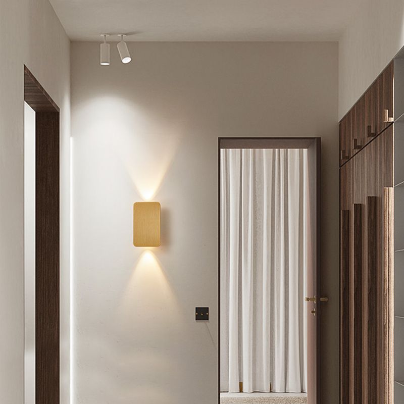 RectangularGlow – Applique Murale LED Postmoderne en Aluminium Doré pour Couloir ou Salon