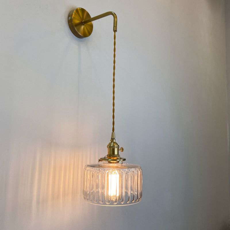 NordicGlow – Applique Murale 1 Lumière en Verre Nervuré Style Nordique Moderne