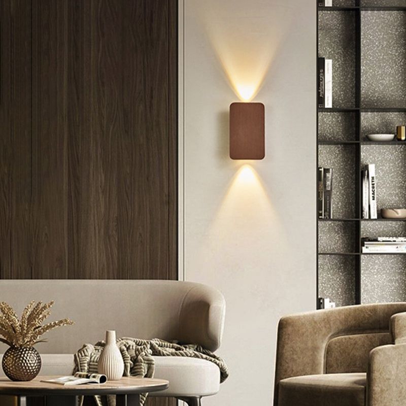 RectangularGlow – Applique Murale LED Postmoderne en Aluminium Doré pour Couloir ou Salon
