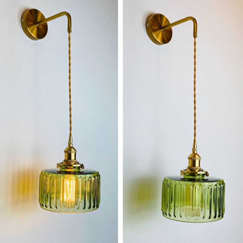 NordicGlow – Applique Murale 1 Lumière en Verre Nervuré Style Nordique Moderne