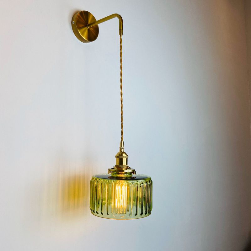 NordicGlow – Applique Murale 1 Lumière en Verre Nervuré Style Nordique Moderne
