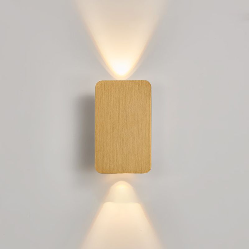RectangularGlow – Applique Murale LED Postmoderne en Aluminium Doré pour Couloir ou Salon
