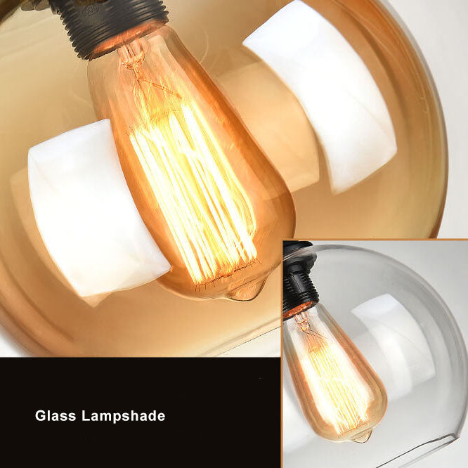 Suspension Rétro Globe Verre et Corde – 1 Lumière