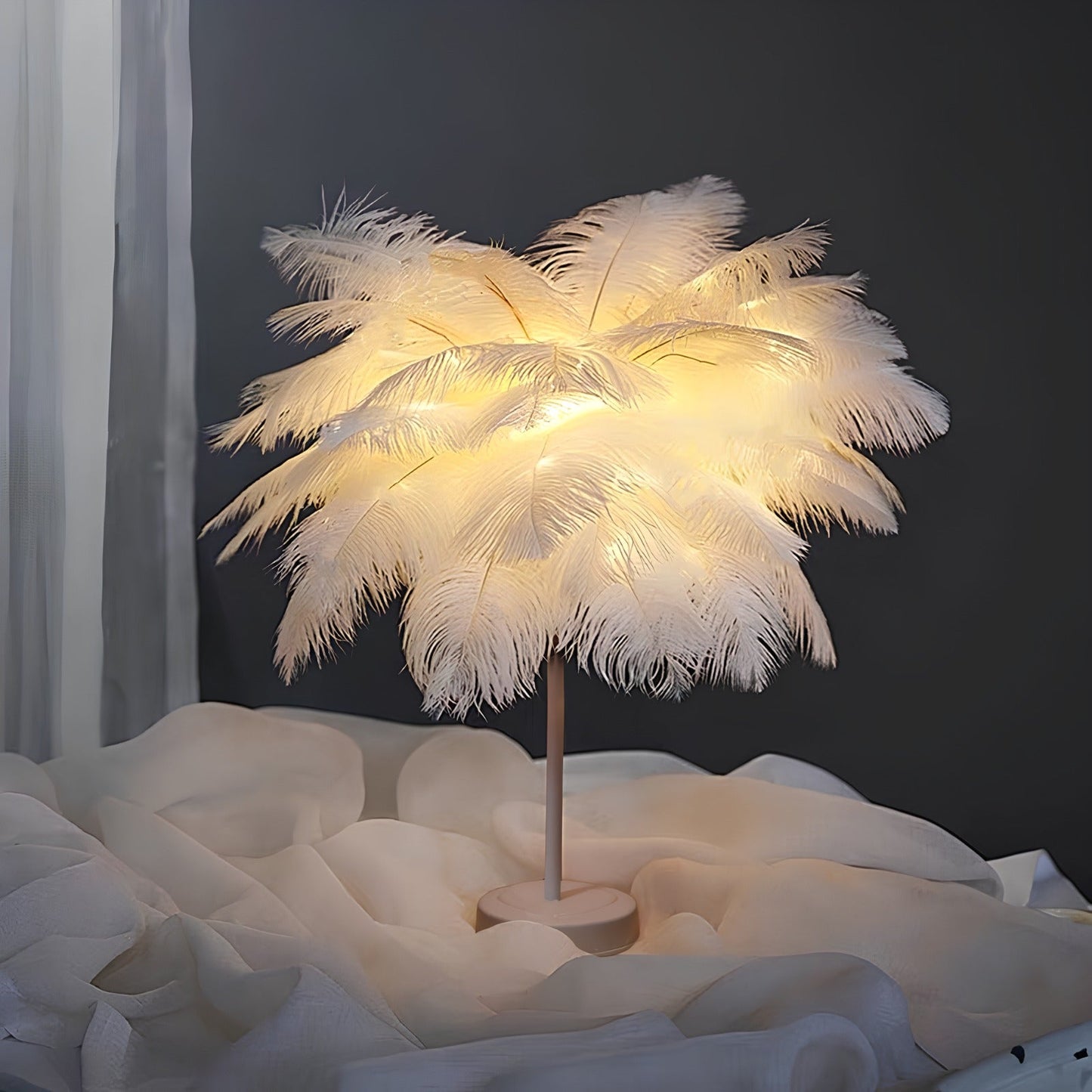 Lampe Arbre à Plumes LED avec Télécommande