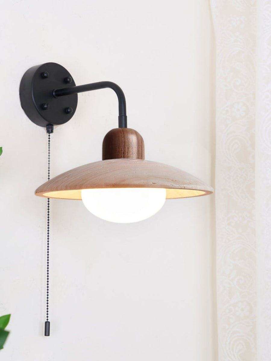 Applique Murale Moderne en Travertin – Design Disque Minimaliste