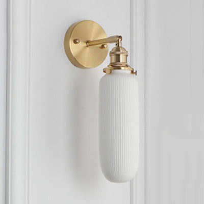 Applique Murale Porcelaine Blanche & Douille Laiton