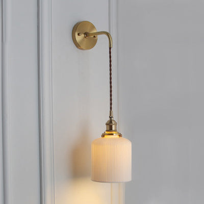 Applique Murale Porcelaine Blanche & Douille Laiton