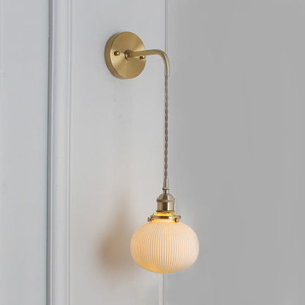 Applique Murale Porcelaine Blanche & Douille Laiton