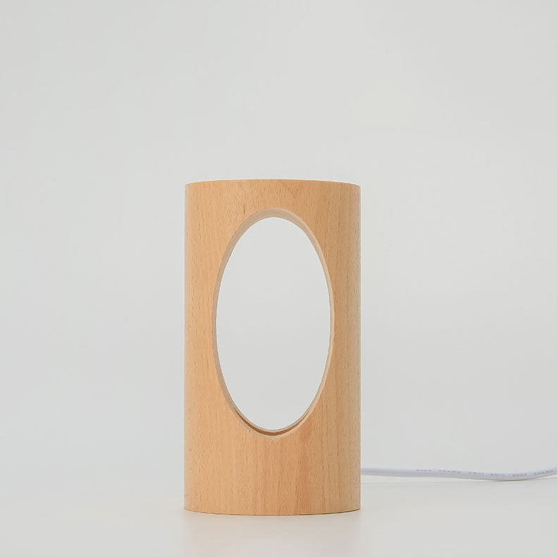 Lampe LED Rectangle Bois USB – Design Japonais Naturel