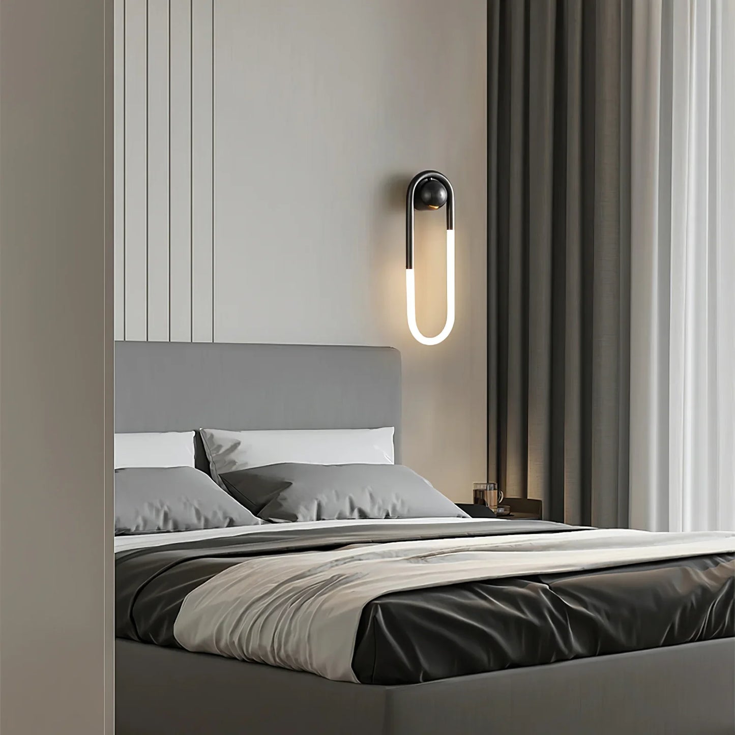 Applique Murale Boucle LED – Laiton ou Noir Moderne