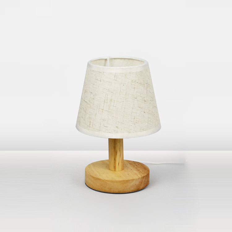 Lampe LED en Bois Tissu Scandinave – 3W Douce Lumière