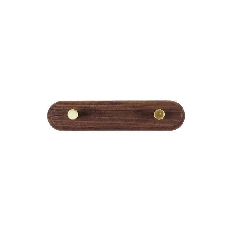 Porte-Manteau Mural Scandinave en Bois Naturel et Laiton